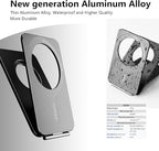 Phone Tripod Stand, Aluminum Alloy Mini Tripod Compatible with Magsafe iPhone 16/15/14/13/12 Series, Foldable Strong Magnetic Phone Stand, Mult-Angle Adjustment Selfie Stick (Mosaic Grey)