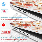 Mektron Case for MacBook Pro 16 Inch A2141 Cover 2019 Release 16" with Liquid Retina Display/Touch ID, Plastic Hard Shell with Keyboard Skin & Screen Protector & Dust Plug, Autumn Floral