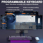 AULA S98 Pro Wireless Mechanical Keyboard with Screen & Knob,2.4GHz/USB-C/BT5.0 Hot Swappable Creamy Keyboard,Pre-lubed Linear Switches,Side Printed PBT Keycaps,RGB Backlit Gaming Keyboards