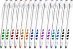 Stylus Pens - 2 in 1 Touch Screen & Writing Pen, Sensitive Stylus Tip - for Most Touchscreen Devices - Assorted Barrel Colors, Black Ink, 14 Pack
