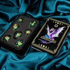ARUOHHA DND Resin Dice Dragon Eye Liquid Core Polyhedral D and D Dice Set with Gift Box, Green Sharp Edged Dice Role Playing Game D20 D12 D10 D8 D6 D4