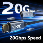 USB C Extension Cable 10FT, 20Gbps/240W USB3.2 Type C Extender Cord, 4K@60Hz Video Output Nylon Braided USB C Male to Female Extension Charging Cable Compatibility with Thunderbolt 4/3