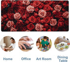 Beautiful Natural Roses Gaming Mouse Pad 3mm Thick Stitched Edge Waterproof Non-slip Large Computer Keyboard Mouse Mat,Suitable for Office Entertainment Decorative Desk Pad 35.4 x 15.7 Inches