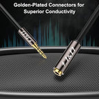 J&D 3.5mm TRRS Cable, 1/8 Inch 4 Pole TRRS Jack Male to Female Auxiliary Extension Cable for Headphones, Car Stereos, Phones and Speakers, 3 Feet
