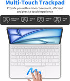 iPad Air 13 Inch Case Keyboard (M3 2025 / M2 2024) & iPad Pro 12.9 inch (6th,5th,4th,3rd Gen) Magic Keyboard with 7 Color Backlight, Multi-Touch Trackpad, Magnetic Stand,Auto Sleep/Wake (White)