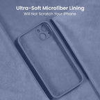 FireNova Designed for iPhone 15 Case, Silicone Upgraded [Camera Protection] Phone Case with [2 Screen Protectors], Soft Anti-Scratch Microfiber Lining Inside, 6.1 inch, Lavender Gray