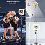 Rechargeable Ring Light Without Stand, Cordless Square Ring Light for 360 Photo Booth Accessories, Phone Video Stabilizer for iPhone with 4000mAh Built-in Battery for Video Recording Streaming