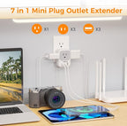 TESSAN USB Charger Block, Wall Plug Adapter with Electrical 4 Box Splitter 3 USB Wall Charger Ports, Multi Plug Outlet Extender Charging for Cruise, Travel, Office, Dorm Essentials