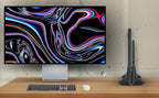 Aluminum Dual Vertical Laptop Stand Dock Holder, Supports 2 Devices, Adjustable Slot Width 15-36mm, Space-Saving Upright Storage for MacBook and Laptops