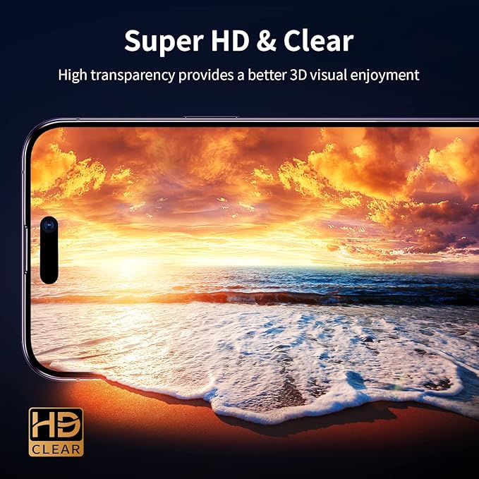 Fotbor for iPhone 13 Pro Max Screen Protector [3 Pack], iPhone 14 Plus Screen Protector Tempered Glass, Sensor Protection, Full Coverage Ultra Clear 6.7 Inch