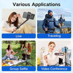 62 inch Automatic Tripod for iPhone, Auto-Open Phone Tripod Stand with Magnetic Smart Remote,Selfie Stick Remote Cell Phone Zoom Lens Size,Travel Selfie Stick for iPhone/Android