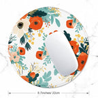 ITNRSIIET Round Mouse Pad with Stitched Edge Premium-Textured Waterproof Non-Slip Rubber Base Desktop Protection Mat Diameter 8.7 inches, Beautiful Flowers