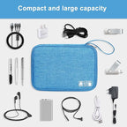 SELLYFELLY Travel Electronics Organizer Portable Cable Organizer Bag for Storage Electronic Accessories Case for Cord,Phone,Charger,Flash Drive (Sky Blue)