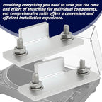 Turntable Dust Cover Hinges - Repair Tabs and Hinge Brackets for Technics SL-D2 3200 B2 Q2 D3 - Includes 2-Brackets, 4-Screws, 4-Washers, and 4-Nuts - Easy Installation for Turntable Dust Cover Repair