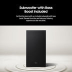Samsung HW-B750D/ZA 5.1 ch Soundbar w/ Dolby Audio, Surround Sound expansion, Bass Boost, Adaptive Sound, DTS Virtual:X, Wireless Subwoofer, 2024