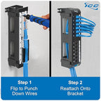 ICC CAT6 Patch Panel, UL Listed & PoE++ Rated Gigabit Applications, Wall Mount 12 Port Network Patch Panel with Rear 110 IDC Terminal Blocks and 89D Wall Mount Bracket, Black, 6-Pack