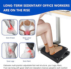 Adjustable Foot Rest and Footstool Under Desk, Ergonomic Leg Rest with Massage Roller, Height & Angle Adjustable, Detachable Cushion for Office and Home (Black)