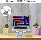 Uncaged Ergonomics Swivel Laptop Stand for Desk, Adjustable Computer iPad Stand for Desk w/ 360 Rotation, Portable Laptop Holder for Home Office Ergonomic Supplies