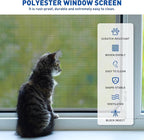 MAGZO Pet Proof Window Screen Replacement Mesh Roll, 37.4in × 16.4ft Upgraded Thicker 360g/m² Heavy Duty Polyester Screen Mesh for Dog Cat Protector, Ideal for Patio Porch Sliding Repair Kit 14x11Mesh