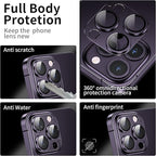 Camera Lens Protector for iPhone 14 Pro/iPhone 14 Pro Max, Alloy Metal Camera Cover with Tempered Glass Screen Protector Accessories,Case Friendly,Scratch Resistant,Easy to Install -Purple