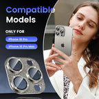 Tensea for iPhone 16 Pro/iPhone 16 Pro Max/iPhone 15 Pro/iPhone 15 Pro Max Camera Lens Protector, Metal Aluminum Alloy Tempered Glass Cover Camera Screen Protector Accessories, Case Friendly