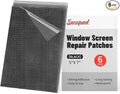 5" x 7" Black/Grey Screen Repair Kit, 6 PCS Window Screen Patch Repair Tape for Mesh Window Door, Strong Adhesive Fiberglass Mesh Pacth Tape