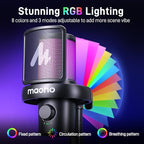 MAONO Wireless Microphone for PC,Gaming Streaming Condenser Mic with Software AI Voice Change,3-Level Noise Cancellation,Custom EQ,Gain Control USB Mic for Podcast Recording (DM40-Black)