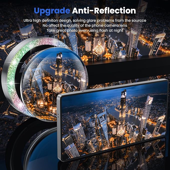WSKEN for Samsung Galaxy S25 Ultra Camera Lens Protector - Ultra Thin Case Friendly, 9H Shatterproof Tempered Glass with Aluminum Metal Circle Camera Screen Protector Cover Accessories, Glitter Color