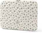 Puffy Laptop Sleeve 13-15.6 Inch Cute Quilted Laptop Protective Case Padded Floral Computer Sleeve for MacBook (A-Light Blue, 15 Inch)