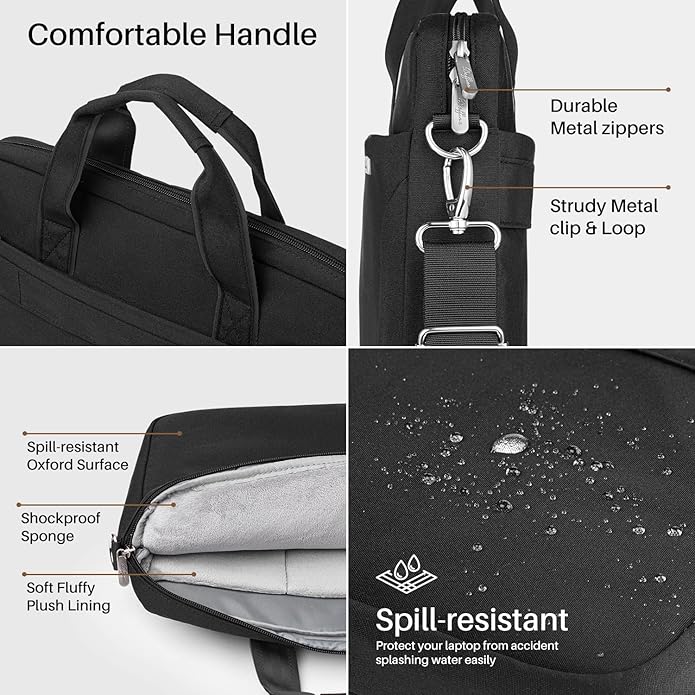 Laptop Shoulder Bag 15.6 16 17.3 Inch for Men Women,Waterproof Computer Carrying Case Messenger Bag Briefcase Work