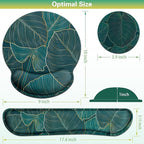 Mouse Pad with Wrist Rest Set, 3-in-1 Wrist Support Mousepad Set, Gaming Mat Pad with Anti-Skid Base,Ergonomic Mouse Pad Green,Memory Foam Gel Wrist Rest for Computer Keyboard