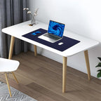 AFIING Dual-Sided Desk Pad, Natural Cork & PU Leather, Desk Mat Protector Non-Slip, Waterproof, Easy Clean,Large Mouse mats for Office and Home Work(Blue, 31.5"x17")