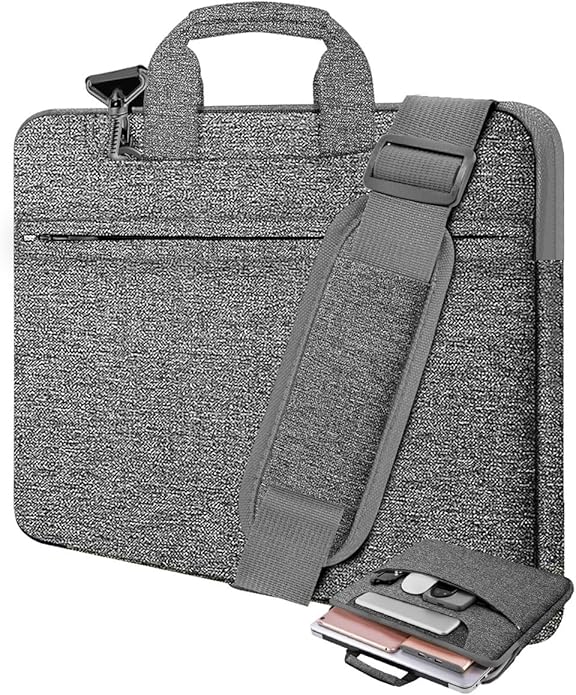 Universal Laptop Shoulder Bag 13-17.3 Inch Shockproof Briefcase with Multi-Pockets & Adjustable Strap for MacBook Pro/Air