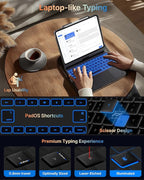 typecase Touch Case with Keyboard for iPad Pro 13-inch(M4, 2024), iPad Air 13-inch(M3, 2025/M2, 2024) & iPad Pro 12.9(6th/5th/4th/3rd Gen), Trackpad, 360° Rotatable, 11-Colors Backlit, Midnight Gray