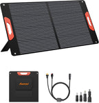 120W Portable Solar Panels for Power Station, 120 Watt ETFE Monocrystalline Foldable 20V DC Output Solar Panel Charger, 24% High Efficiency, QC3.0 USB-A & Type-C Output for Outdoor Camping RV Blackout