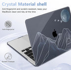 Case for MacBook Pro 13 inch with/Without Touch Bar (2016-2022, M2 A2338 M1 A2289 A2251 A2159 A1989 A1706 A1708), Hard Shell + Keyboard Cover + Dust Plug Abstract Mountain