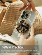 Heesch Tortoise Magnetic Phone Grip Loopy for Phone Case Ring Holder for iPhone Finger Loop for Back of Phone Girly Magsafe Grip Strap,Tortoise Shell Cell Phone Holder for Hand, Blonde Tortoise