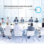 2-in-1 Conference Speaker and Microphone, Daisy Chain Wireless Bluetooth Speakerphone with 360° omnidirectional mics USB/Dongle/Bluetooth Connection 18H Talk Time for 15-30 People Meeting