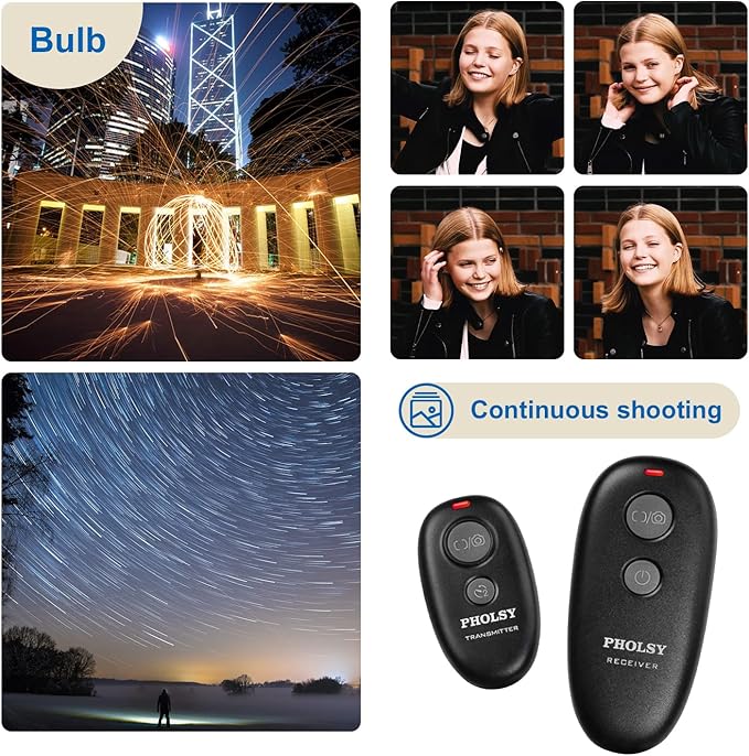 PHOLSY for Sony Camera Remote Shutter Release S6 Wireless Remote Control for Sony a77 ii, a99 ii a99 a77 a67 a65 a57 a55 a900 a850 a700 a580 a560 a550 a500 a400 a450 a300 a200 Replace Sony RM-L1AM