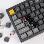 Keychron Q1 RGB Wired Custom Mechanical Keyboard Knob Version, 75% Layout QMK/VIA Programmable with Hot-swappable Gateron G Pro Red Switch Double Gasket Compatible with Mac Windows Linux (Grey)