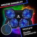 KLIM Wind Laptop Cooling Pad - More Than 500 000 Units Sold - New Version - The Most Powerful Rapid Action Cooling Fan - Laptop Stand with 4 Cooling Fans at 1200 RPM - USB Fan - PS5 PS4 - RGB