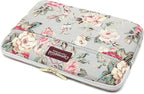 Canvaslove Rose Pattern Canvas Laptop Sleeve Case Bag with Pocket for MacBook Pro 14 inch and 14 inch Laptop