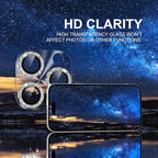 Choiche Compatible for iPhone 16 Pro/iPhone 16 Pro Max Camera Lens Protector, Bling Camera Cover with 9H Tempered Glass Lens Screen Protector Metal Ring Decoration Accessories(Clear-Silver)