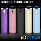 Mini Screen Cleaner Spray – Finger Proof Screen Cleaner for Smartphones, iPads, MacBooks, Laptops, Car Screens, Touchscreens – 3in1 Mist Cleaner, Microfiber Cloth and Protective Cover (Cream)