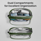 tomtoc Electronic Organizer Travel Case, Water Resistant Dual Compartment Tech Pouch Cable Organization Storage Bag for Charger, Cord, Phone, Hard Drive, Power Bank, Accessories Travel Essentials
