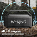 W-KING Portable Loud Bluetooth Speaker, 100W Max Waterproof Outdoor Speakers Bluetooth Wireless, IPX6 Party Big Large Speaker Boombox, 60W Exlarge Deep Bass Passive Radiator/40H/Power Bank/TF/AUX/EQ