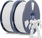 SUNLU PETG Filament 1.75mm Bundle, Less Stringing and Good Layer Adhesion 3D Printer Filament, Individually Vacuum Packed, 2kg in Total, 1kg per Spool, PETG 2 Pack,White+White