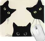 Funny Mouse pad Square Cute Mouse Mat for Wireless Mouse Small Office Computer Mousepad for Desk Mat Laptop with Non-Slip Rubber Base (Three Cats)