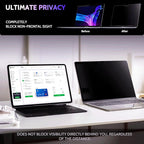 Privacy Screen for MacBook Air 13 Inch (2018-2021, M1) & MacBook Pro 13 In (2016-2022, M1, M2), MagicSuction™ Removable Anti Spy Black Protector, Glare Blue Light Filter for Mac Laptop Computer
