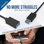 SABRENT 22AWG USB 3.0 Extension Cable - A-Male to A-Female [Black] 10 Feet (CB-3010)